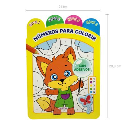 Imagem de Livro - Números Para Colorir - Nível 1 - Com Adesivos!