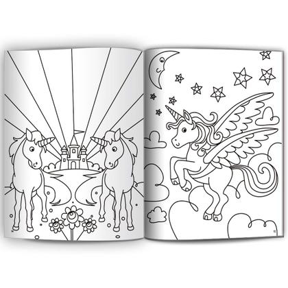 Imagem de Livro Para Colorir Unicórnios Com 500 Adesivos - Culturama