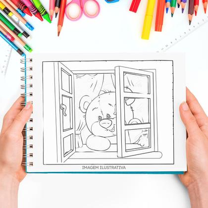 Imagem de Livro Para Pintura 100 Desenhos Fofo Colorir Adultos Criança Arte Criativo