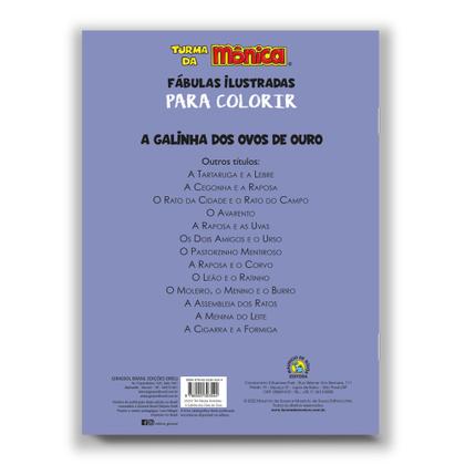Imagem de Livro - Turma da Mônica - Fábulas Ilustradas para Colorir - A Galinha dos Ovos de Ouro