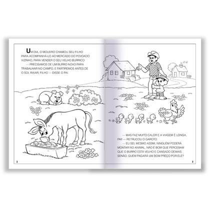 Imagem de Livro - Turma da Mônica - Fábulas Ilustradas para Colorir - O Moleiro, o Menino e o Burro