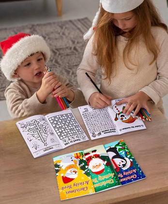 Imagem de Livros de atividades de Natal Winrain 60PCS para lembrancinhas de festa para crianças