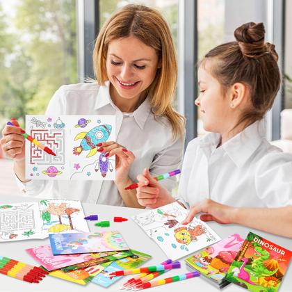 Imagem de Livros de colorir Ben Louis para crianças com conjunto de 24 lápis empilháveis