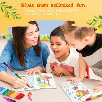 Imagem de Livros de colorir Ben Louis para crianças com conjunto de 24 lápis empilháveis