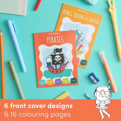 Imagem de Livros de colorir THE TWIDDLERS, pacote com 24 e 6 temas para crianças a partir de 3 anos