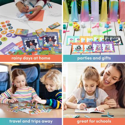 Imagem de Livros de colorir THE TWIDDLERS, pacote com 24 e 6 temas para crianças a partir de 3 anos