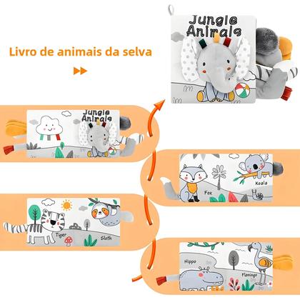 Imagem de Livros de Pano para Bebês com Toque 3D - Macios, Alto Contraste e Sensoriais