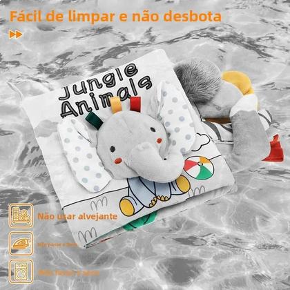 Imagem de Livros de Pano para Bebês com Toque 3D - Macios, Alto Contraste e Sensoriais