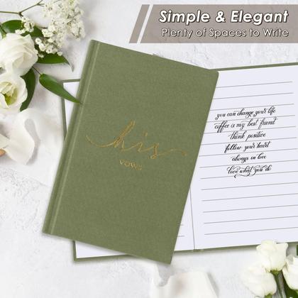Imagem de Livros de votos de casamento Urnseh His and Hers Linen com folha de ouro