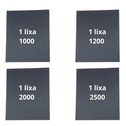 Imagem de Lixa 1000 1200 2000 2500 d'água kit 1 de cada Polimento Lixamento Acabamento Folhas Superfície Casa