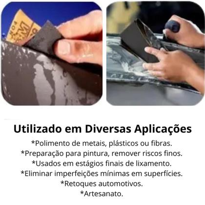 Lixa 2000 d'água Kit 10 Folhas Grão Polimento Lixamento Acabamento Carbeto Silício D'agua Lixas - Aeme Imagem de Lixa 2000 d'água Kit 10 Folhas Grão Polimento Lixamento Acabamento Carbeto Silício D'agua Lixas