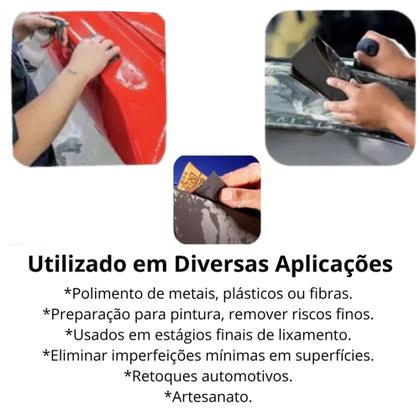 Lixa 2000 d'água Kit 10 Folhas Grão Polimento Lixamento Acabamento Carbeto Silício D'agua Lixas - Aeme Imagem de Lixa 2000 d'água Kit 10 Folhas Grão Polimento Lixamento Acabamento Carbeto Silício D'agua Lixas