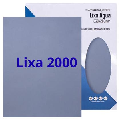 Imagem de Lixa 2000 Kit 5 lixas d'água Grão Folhas Polimento Lixamento Acabamento Carbeto Silício D'agua