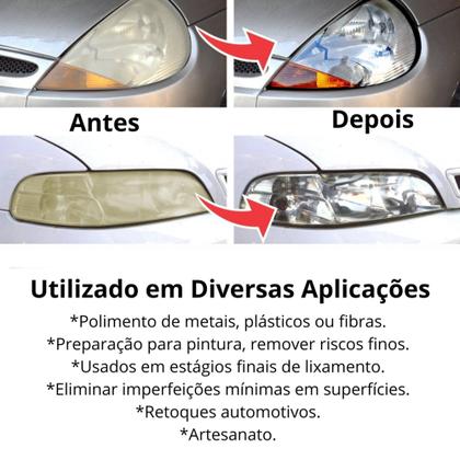 Imagem de Lixa 2000 Kit 5 lixas d'água Grão Folhas Polimento Lixamento Acabamento Carbeto Silício D'agua