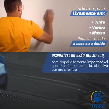 Imagem de Lixa D'Água Remoção Polimento Grãos Cascalhos 80 100 120 150 180 220 320 360 600 Tigre 50 Unidades