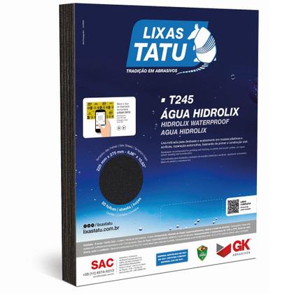 Imagem de Lixa D Agua Tatu Hidrolix Gk 150 - Kit C/50 Folhas