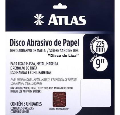 Imagem de Lixa Disco Abrasivo De Papel tiras autocolantes Orbital 225mm 8 Furos