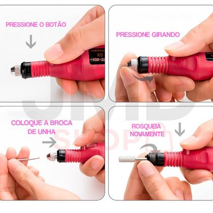 Imagem de Lixa Elétrica 15W para Unhas com Brocas e Suporte Ideal para Manicure