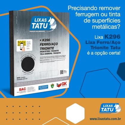 Imagem de Lixa Ferro Aço Remoção de ferrugens, tintas aplicadas em metais, desbaste de massa Kit c/ 05 Folhas