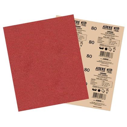 Lixa Massa Grão 80 100 Folhas de 225 X 275MM Adere Imagem de Lixa Massa Grão 80 100 Folhas de 225 X 275MM Adere