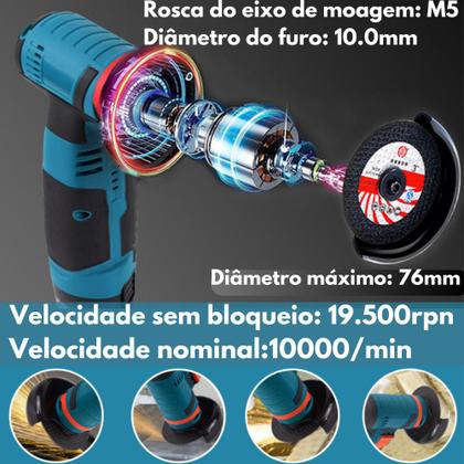 Imagem de Lixadeira Angular Acabamento Polimento Esmirilhadeira Esmerilhadeira Mini Recarregável A Bateria