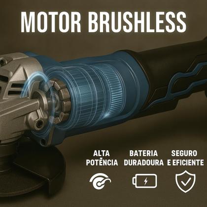Imagem de Lixadeira Esmeriladeira Angular Portátil 48v 2 Baterias