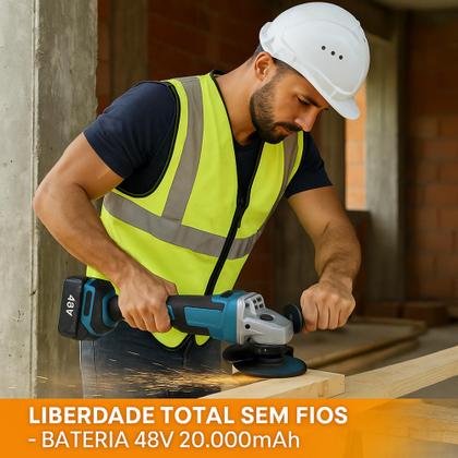 Imagem de Lixadeira Esmeriladeira Angular Portátil 48v 2 Baterias