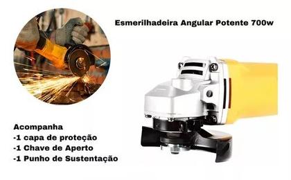 Imagem de Lixadeira Esmerilhadeira  Angular Pequena 700w Disco 115mm