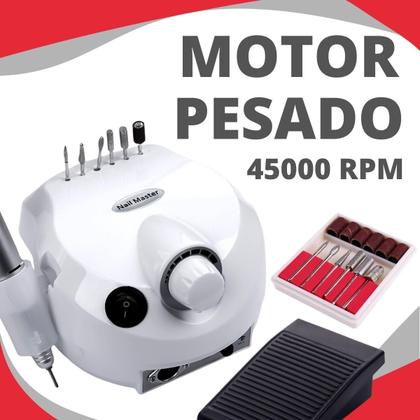 Imagem de Lixadeira Motor Elétrica Unha Profissional 45.000 Rpm Bivolt