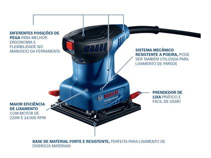 Imagem de Lixadeira Orbital Bosch Profissional GSS 140 220 Watts 220V