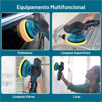 Imagem de Lixadeira Roto Orbital Politriz Automotiva C/ Acessórios 24V
