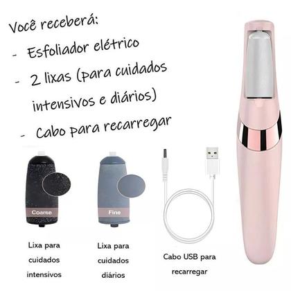 Imagem de Lixador de Pé Elétrico - Esfoliador Tira Calos Pedicure Portátil Lixa Elimina Calo Portátil Usb
