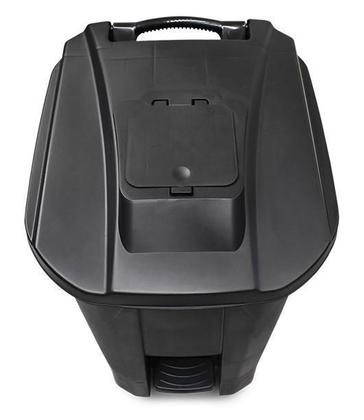 Imagem de Lixeira 120 Litros Preta Com Rodas, Pedal E Tampa Click