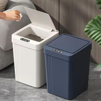 Imagem de Lixeira 13 Litros Sensor Automática Inteligente Pilha-Branco