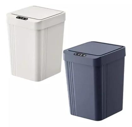 Imagem de Lixeira 13 Litros Sensor Automática Inteligente Pilha-Branco