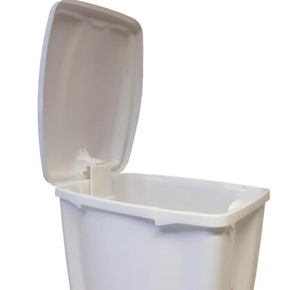 Imagem de Lixeira 20L quadrada com pedal branca para clínicas, hospitais, condomínios, escritórios, escolas Jaguar
