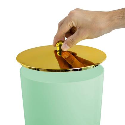 Imagem de Lixeira 5 Litros Com Tampa Dourada Ultimo Detalhes