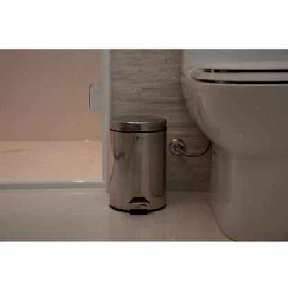 Imagem de Lixeira 5 Litros Pedal Aco Inox Cesto Removível
