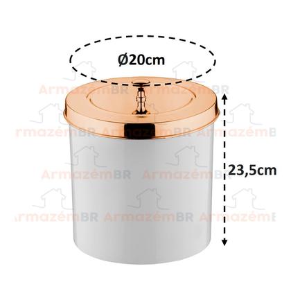 Imagem de Lixeira 5 Litros Tampa Cesto De Lixo Rose Gold Para Banheiro Pia Cozinha - 550RG Future