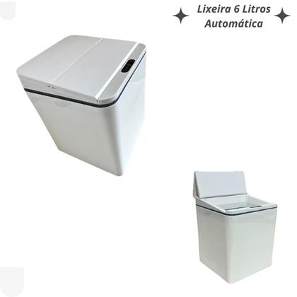 Imagem de Lixeira 6 Litros Automática C/ Sensor Recarregàvel Via USB Cozinha