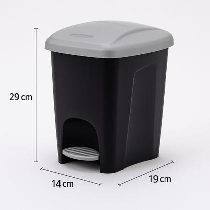 Imagem de Lixeira 7 Litros com Pedal e Tampa Basculante Compacta Escritório Banheiro Cozinha