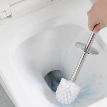 Imagem de Lixeira 8L Tampa Click Retangular +Escova Sanitária Vermelha