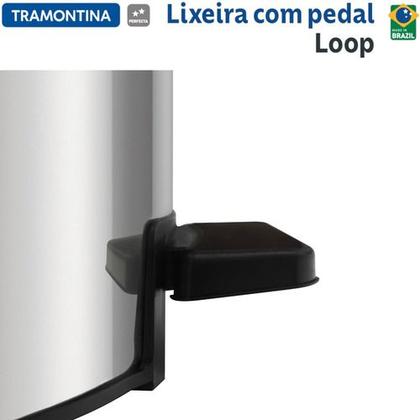 Imagem de Lixeira Aço Inox 12 Litros Tramontina Loop C/ Pedal