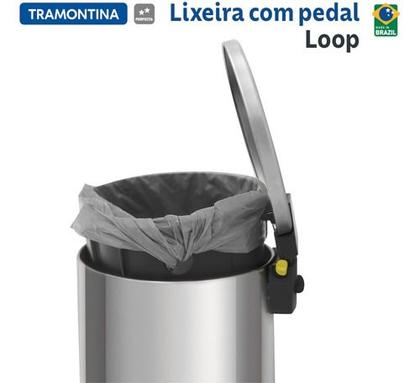Imagem de Lixeira Aço Inox 12 Litros Tramontina Loop C/ Pedal