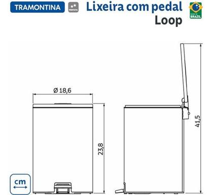 Imagem de Lixeira Aço Inox 3 Litros Com Pedal Loop