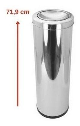 Imagem de Lixeira Aço Inox Com Tampa Basculante Meia Esfera 30 Litros