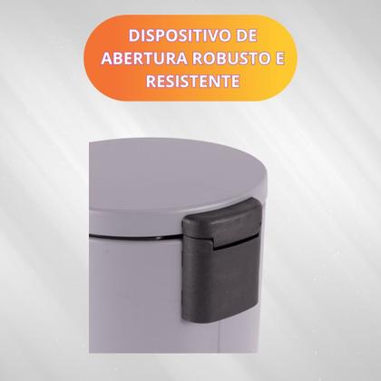 Imagem de Lixeira Aço Inox Premium 5Litros Com Pedal Antiaderente Acabamento Matte