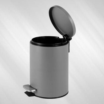 Imagem de Lixeira Aço Inox Premium 5Litros Com Pedal Antiaderente Acabamento Matte