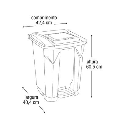 Imagem de Lixeira Arqplast 60L com Roda e Pedal: Mais Praticidade e Higiene para sua Casa ou Escritório, com T