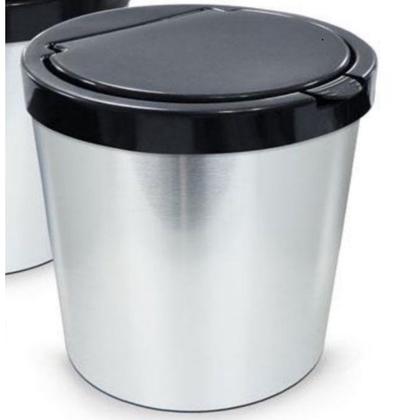 Imagem de Lixeira Arqplast Inox Tampa Click Label Redonda 10 Litros